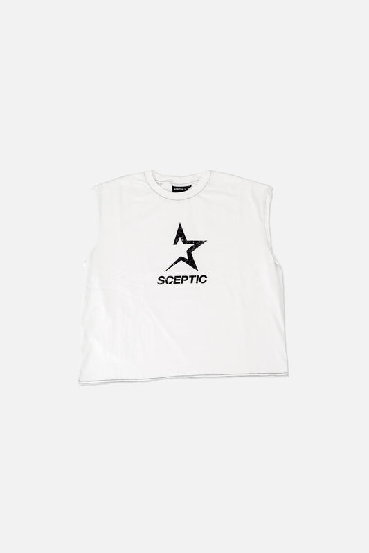 Sleeveless ivory tee